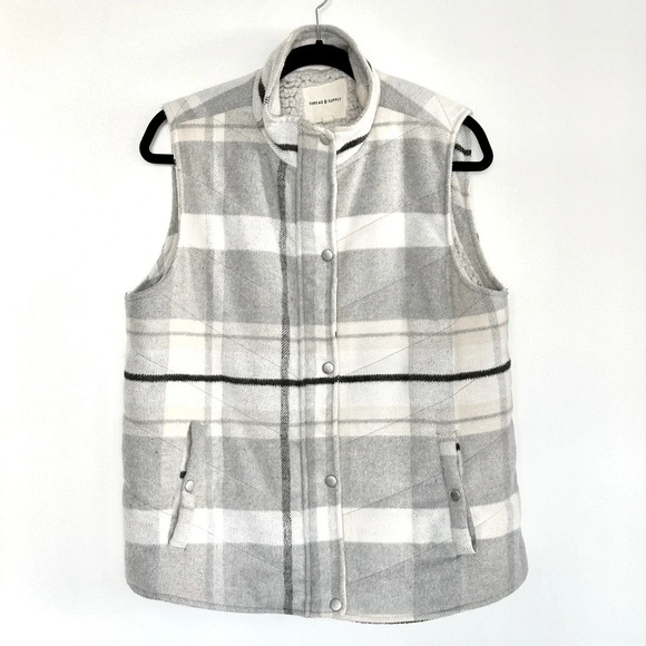 EUC Thread & Supply Gray Plaid Vest - Picture 2 of 4